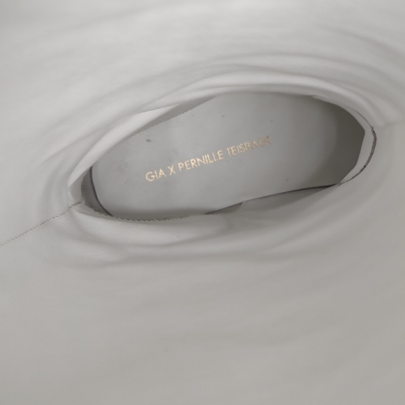 Gia X Pernille Tiesbaek White Leather Tubular Combat Boots Size 38.5 - Picture 14 of 14